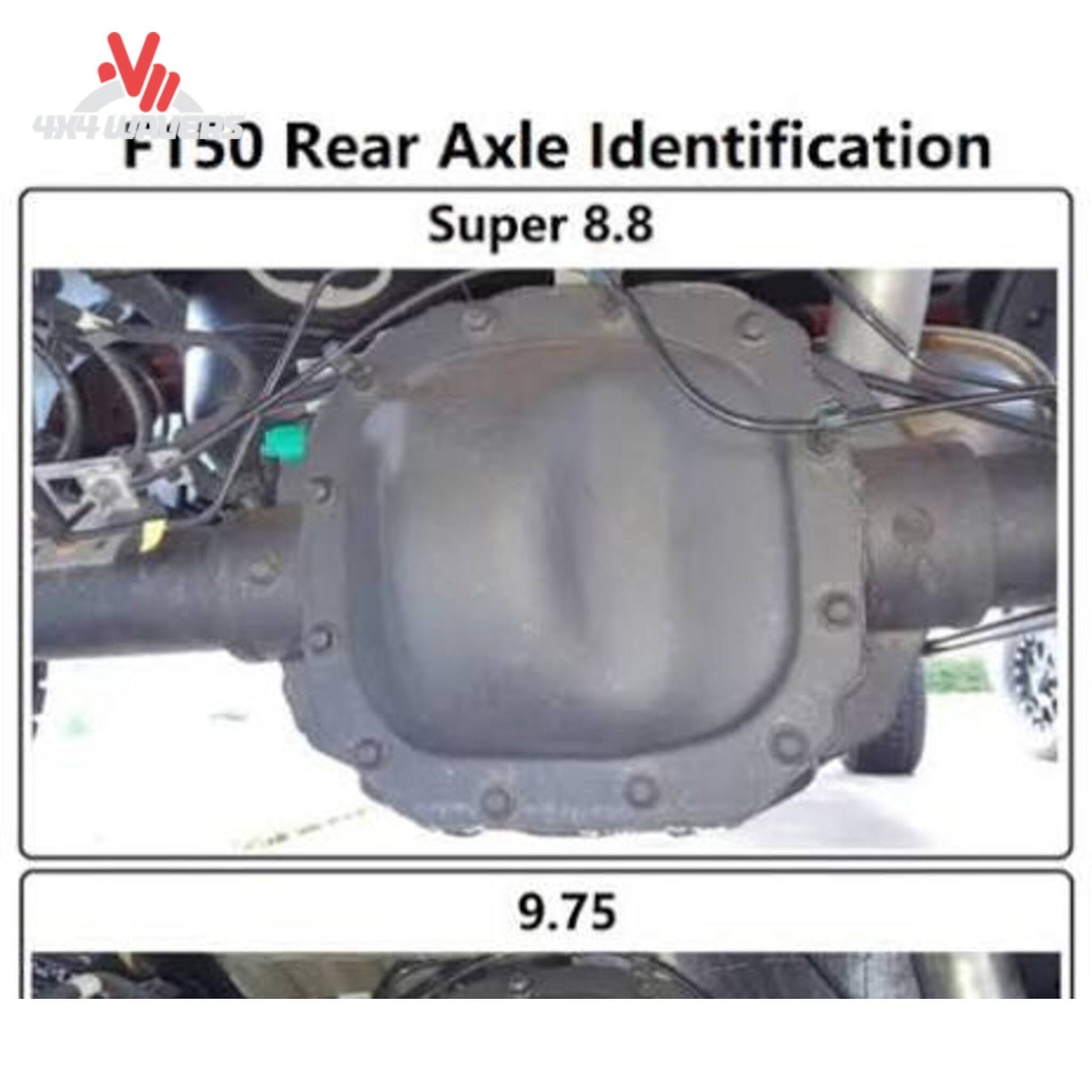 Bottom view of RCI steel skid plate clamped to F150 rear differential F150-15-975-DIFF