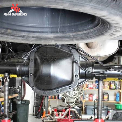 Bottom view of RCI steel skid plate clamped to F150 rear differential F150-15-975-DIFF