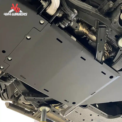 3-16 inch steel RCI transmission skid plate with black powder coat finish