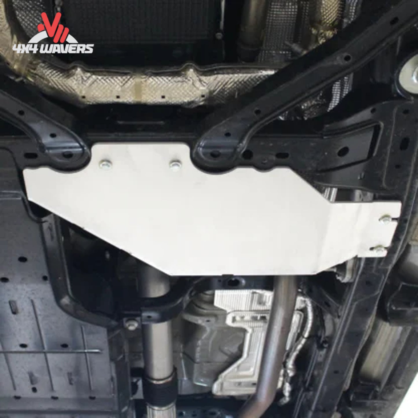RCI transfer case skid plate installed underneath Ford Bronco