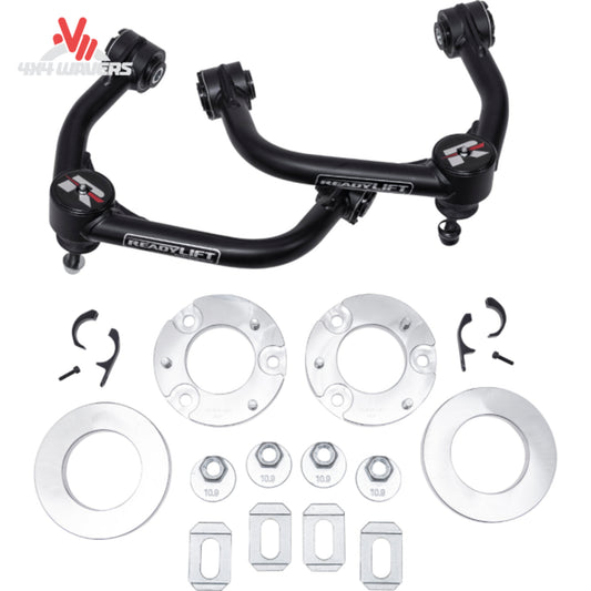 ReadyLIFT 2.5 leveling kit for Ford F-150 Tremor, enhances truck height and suspension for 2025-2026 models, includes leveling components.