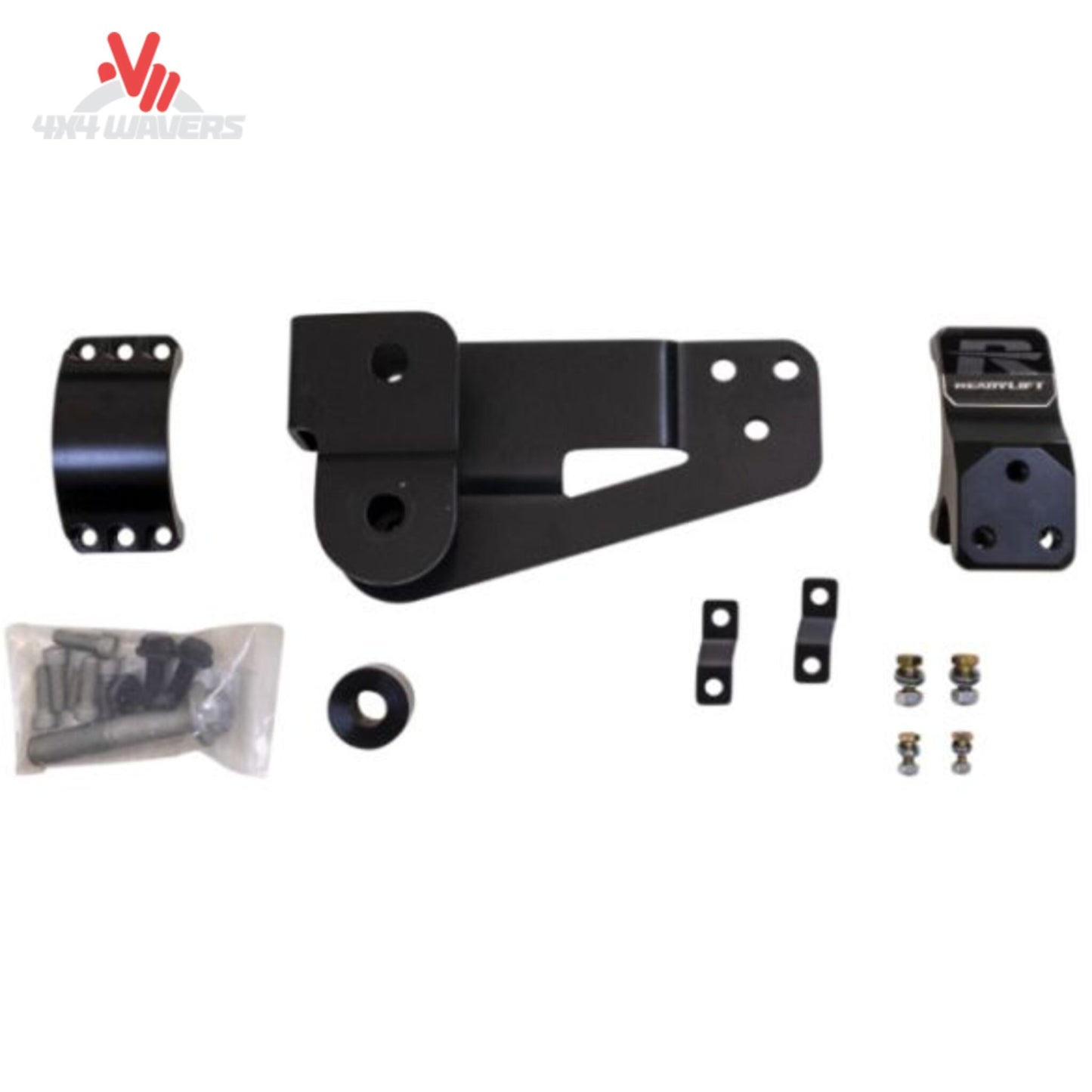 Billet reinforcement clamp included with ReadyLIFT Bronco track bar bracket; Heavy-duty billet clamp providing additional strength for lifted Bronco suspension systems