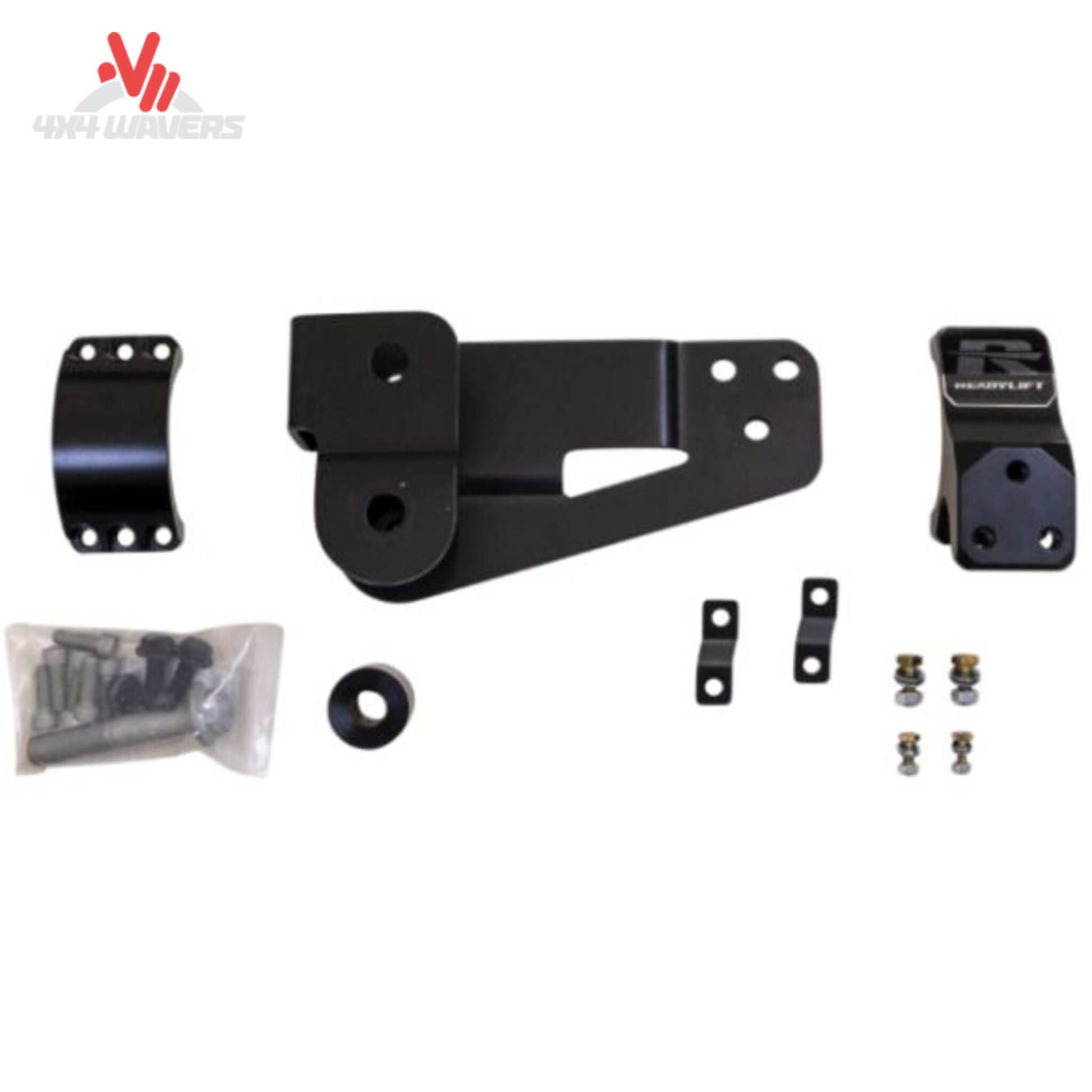 Billet reinforcement clamp included with ReadyLIFT Bronco track bar bracket; Heavy-duty billet clamp providing additional strength for lifted Bronco suspension systems