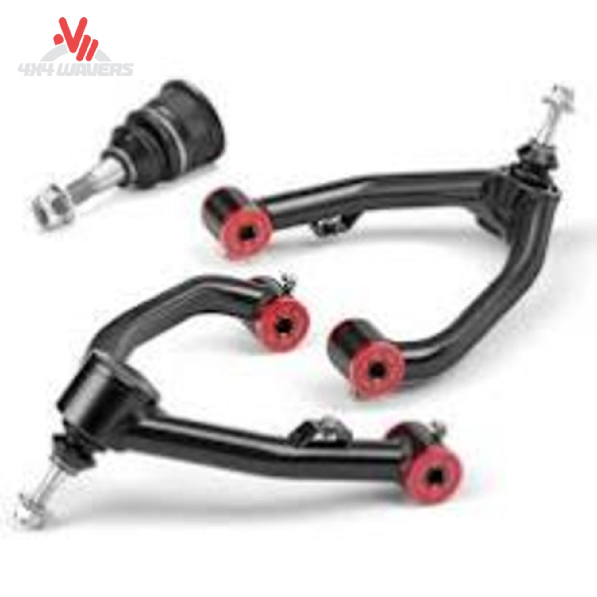 Close up of heavy duty sealed ball joint in DOM steel cup on ReadyLIFT control arm 67-21640