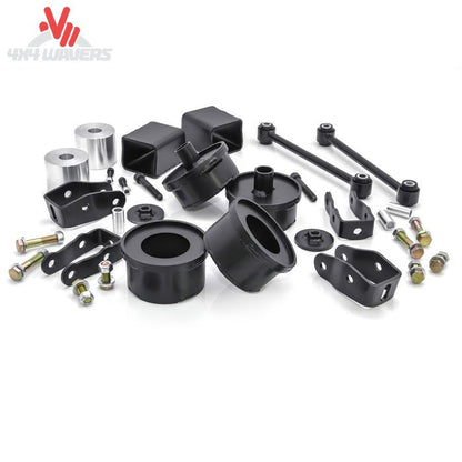 ReadyLIFT 2.5-inch SST lift kit installed on a 2018-2026 Jeep Wrangler JL Sahara and Sport, featuring coil spacers for lift and suspension.