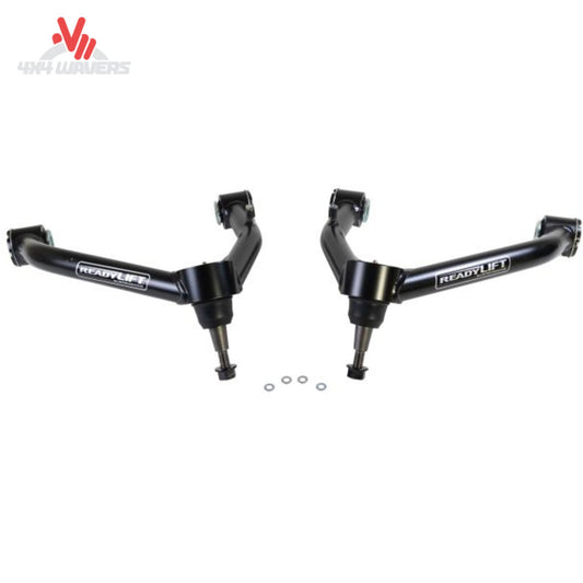 ReadyLIFT tubular upper control arms for 2014-2018 GM 1500 trucks with 4-inch lift, designed for improved suspension performance.