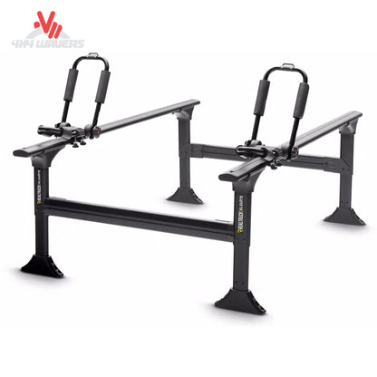 RealTruck Elevate Kayak Carrier 1707212 J-cradle rack mounted on truck crossbars