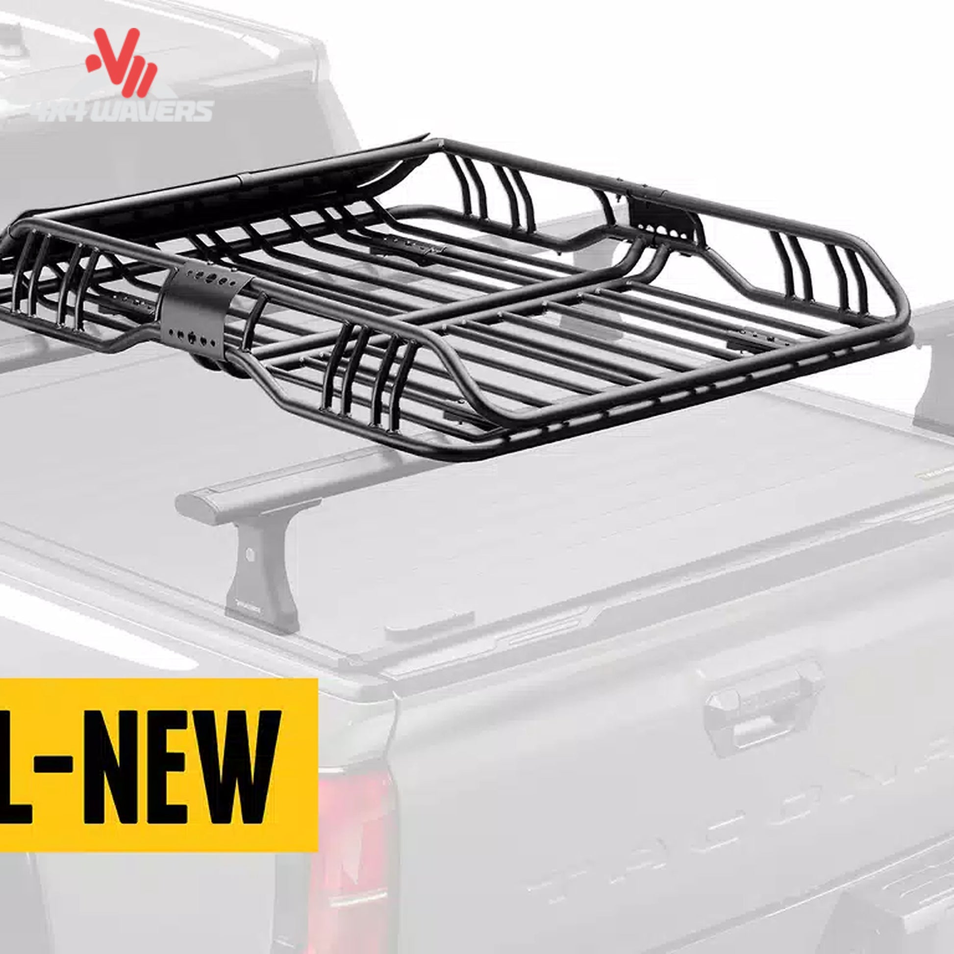 RealTruck Elevate Standard Cargo Basket 1707211 mounted on truck rack system