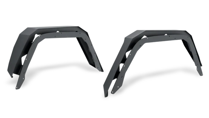 Rear fender flares for Jeep Gladiator JT 2019-2026 by 4X4 Wavers, showing the textured black plastic design on the vehicle's rear.
