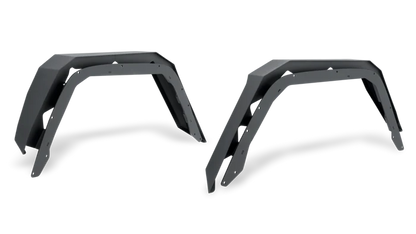 Rear fender flares for Jeep Gladiator JT 2019-2026 by 4X4 Wavers, showing the textured black plastic design on the vehicle's rear.