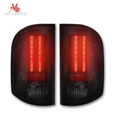 Smoked LED tail lights for 2007-2013 Silverado and 2007-2014 HD Silverado by Recon, showing sleek smoked lens design.