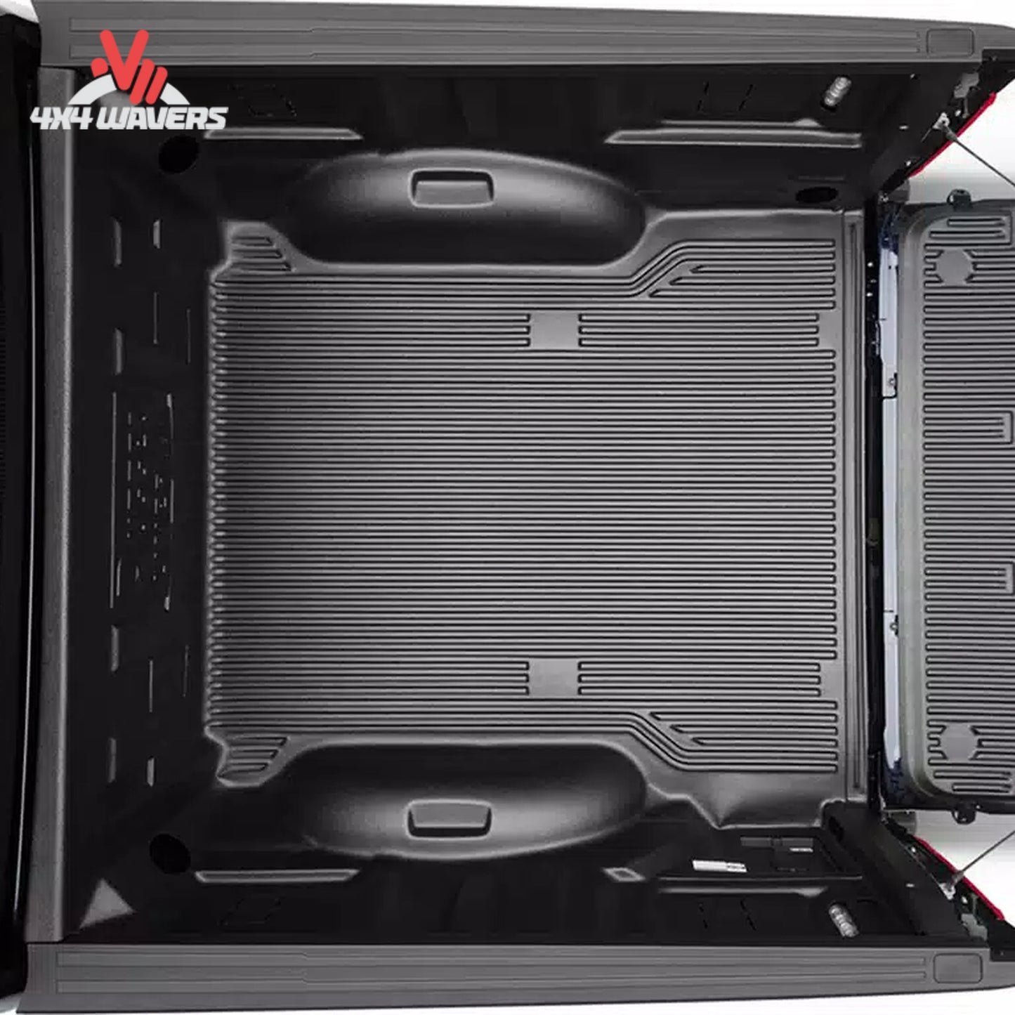Rugged Liner bedliner installed in an 8-foot Ford F-150 truck bed, providing durable protection for the truck bed surface.