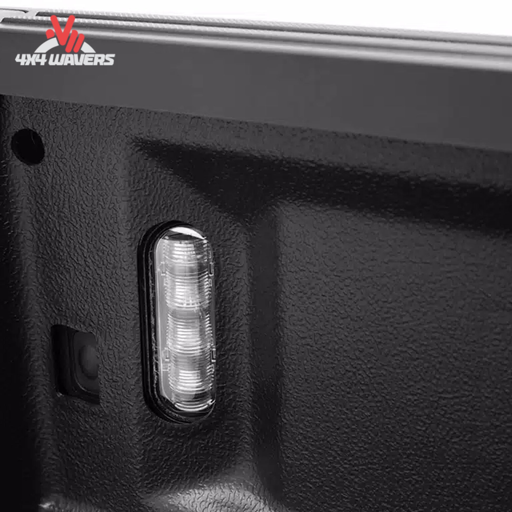 Rugged Liner under-rail bedliner for 8-foot Ford F-150 trucks, durable black truck bed liner with textured surface.