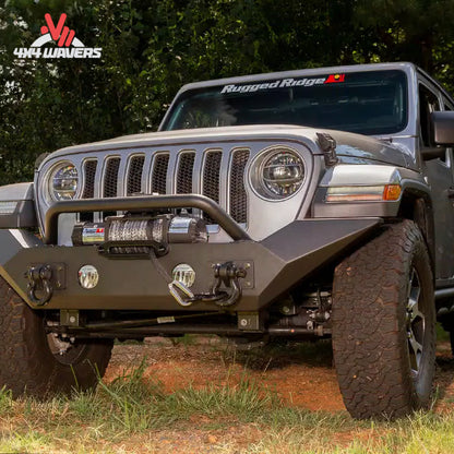 Rugged Ridge Spartan front bumper with overrider for Jeep Wrangler JL and Gladiator JT