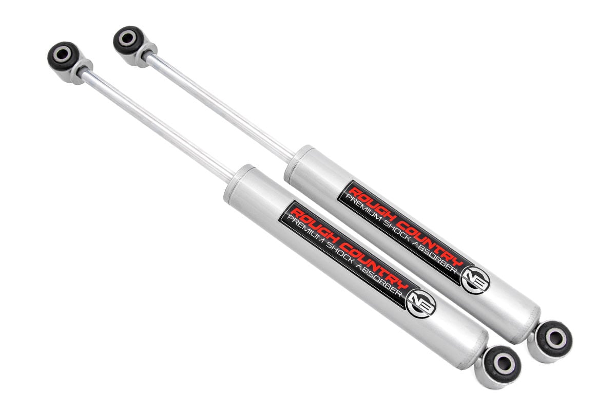 Pair of Rough Country N3 Rear Shock Absorbers for Jeep Gladiator JT 4WD, 5-6.5 inch lift, durable off-road shocks.