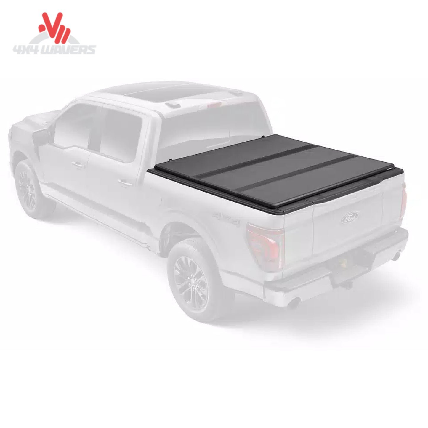 Extang Solid Fold ALX, cubierta rígida tonneau para una Jeep Gladiator JT 2020-2026 con caja de 5 pies, mostrada instalada sobre la caja de la camioneta.