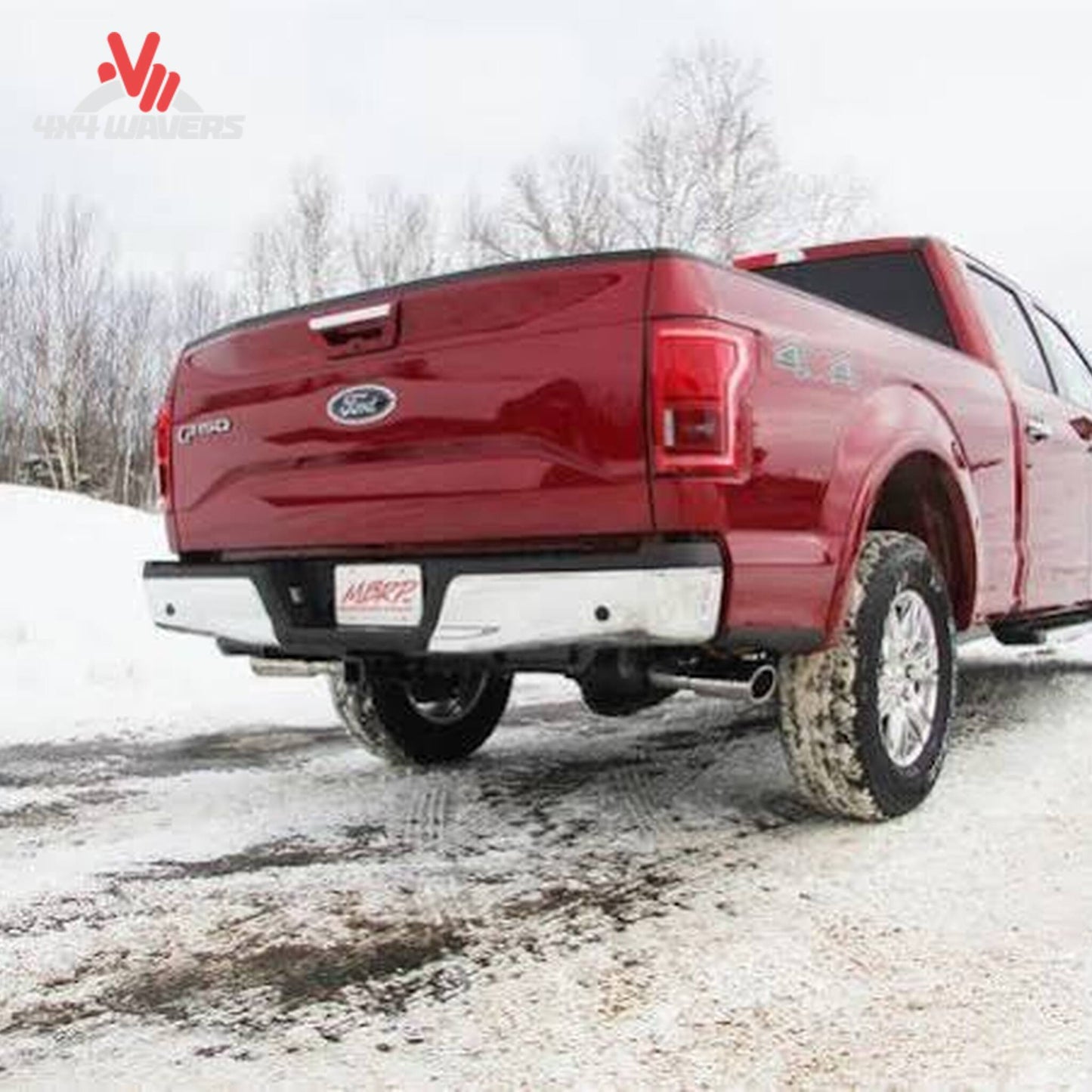 MBRP Armor Lite 3-inch cat-back exhaust system with polished dual side tips for 2011-2014 Ford F-150 5.0L V8 pickup truck