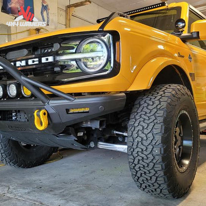 Bronco front bumper designed to accommodate off-road LED lighting upgrades