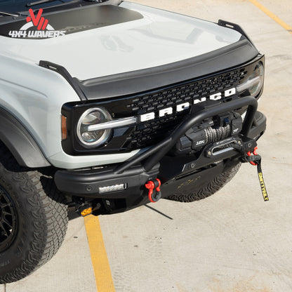 Auxiliary LED light mounting provisions on Smittybilt Bronco bumper