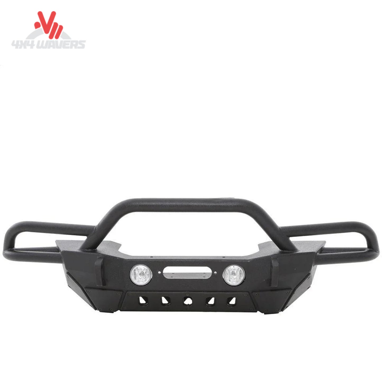Heavy-duty Smittybilt steel front bumper designed for Jeep Wrangler JK off-road protection and recovery