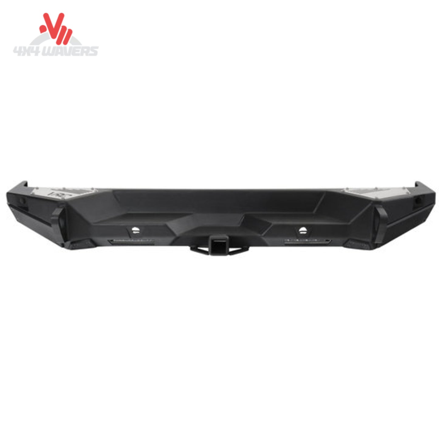 Heavy-duty rear bumper featuring integrated towing and recovery points for Jeep Wrangler JL off-road builds