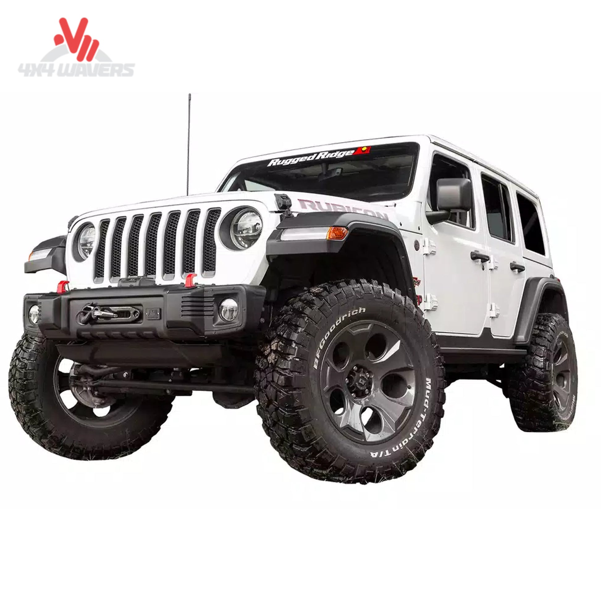 Jeep Wrangler JL equipped with Rugged Ridge Spartacus stubby bumper
