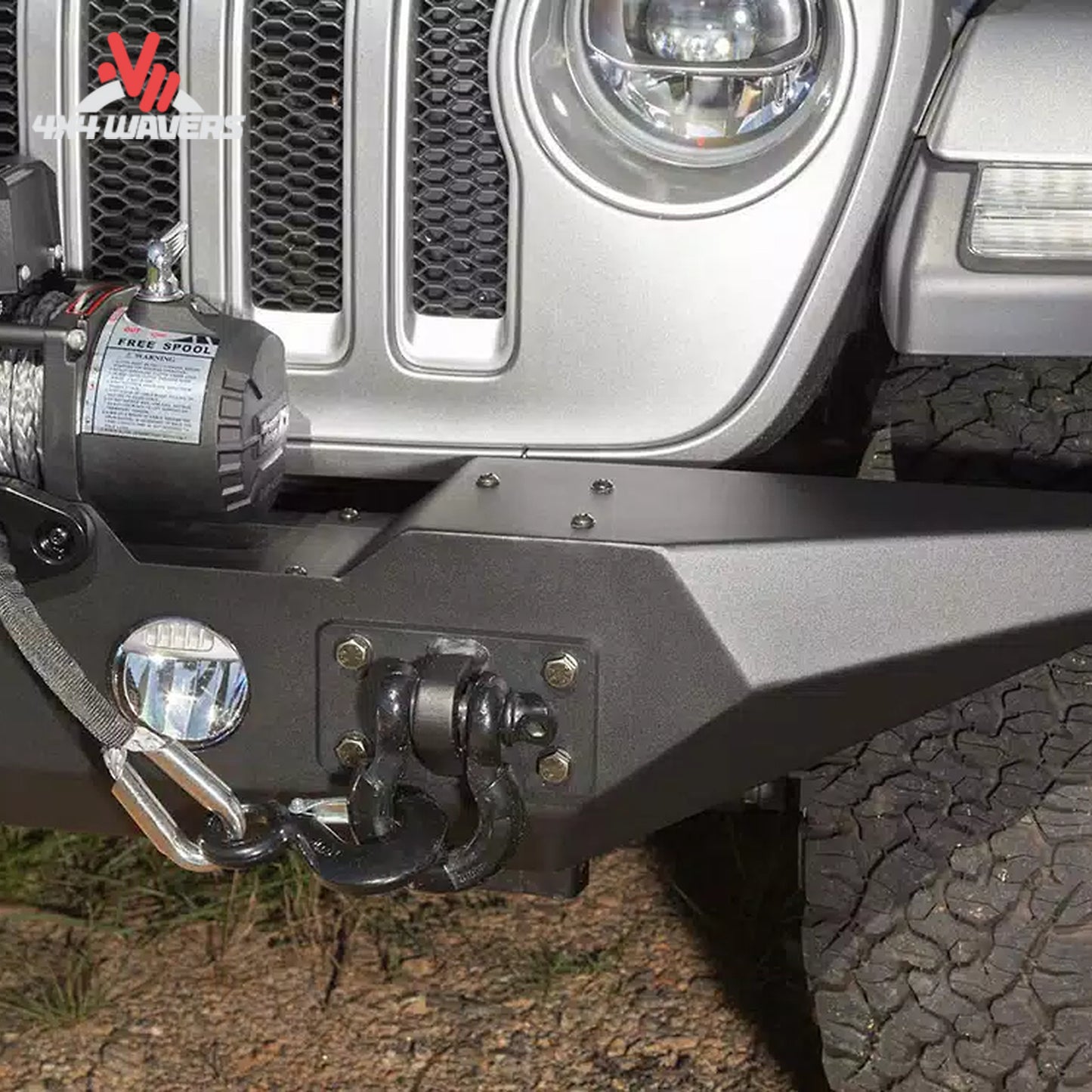 Jeep Wrangler JL equipped with Rugged Ridge Spartan steel front bumper