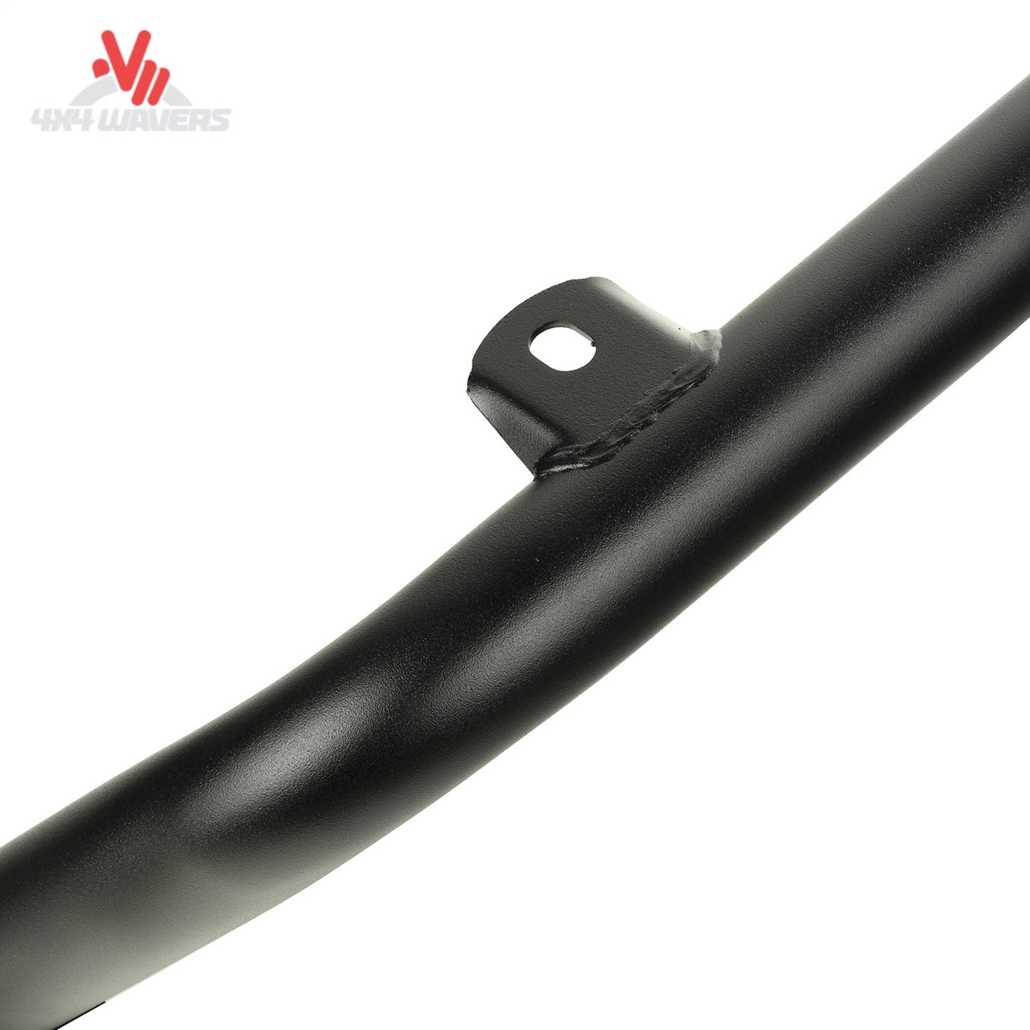 Auxiliary LED light mounting tabs on Rugged Ridge Spartan overrider