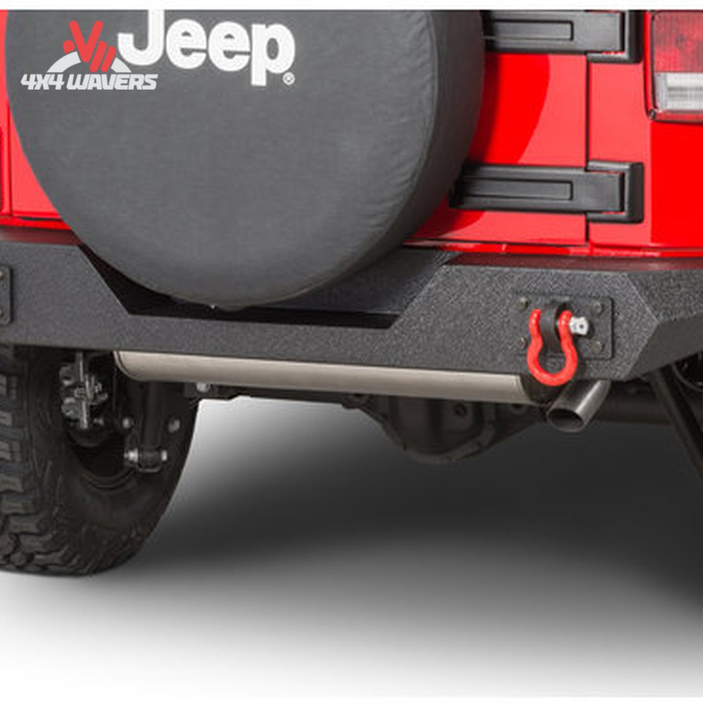 Full width corner protection on Rugged Ridge Spartan rear bumper