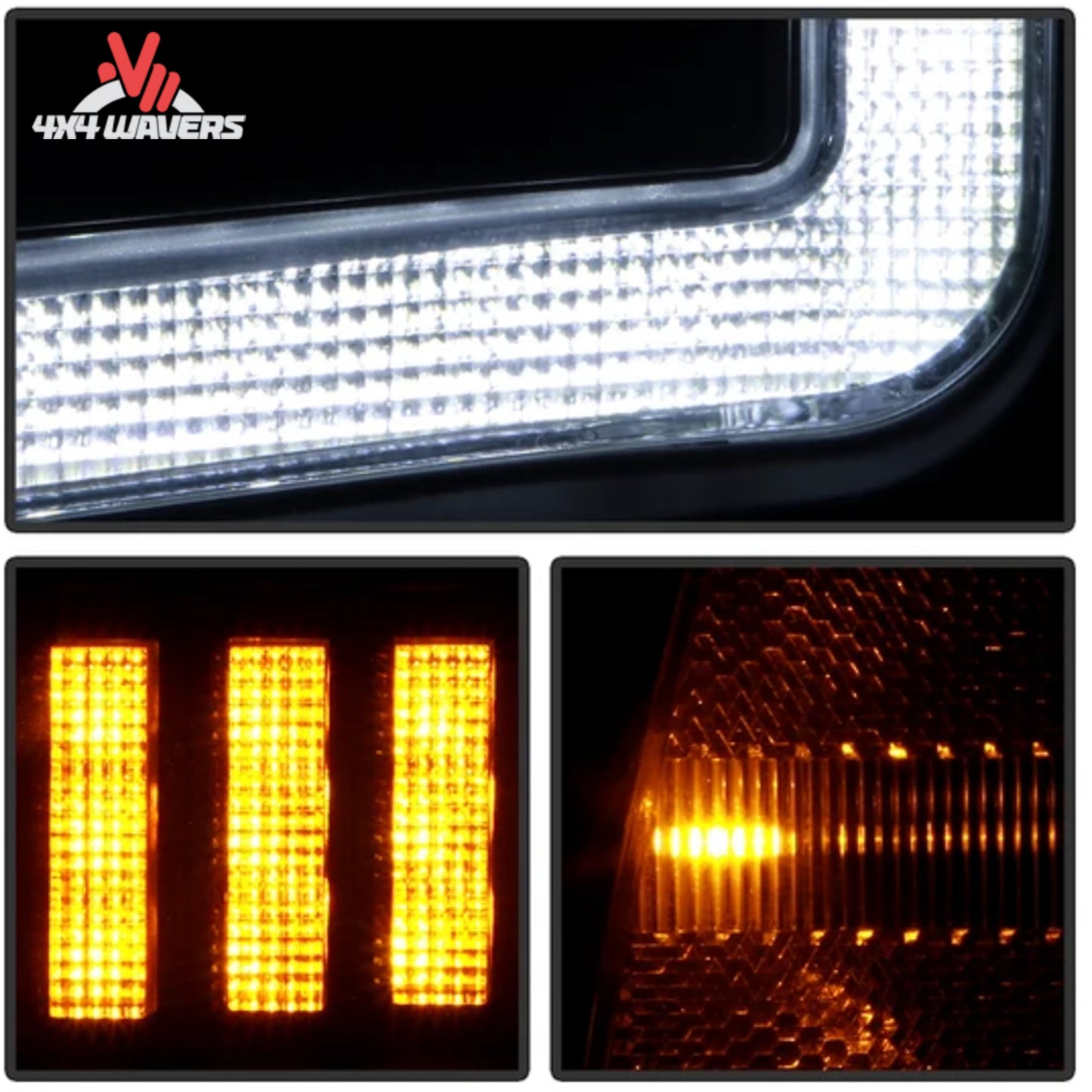 Spyder Auto black projector headlights for 2021-2023 Ford F-150 truck, featuring modern design and clear illumination.
