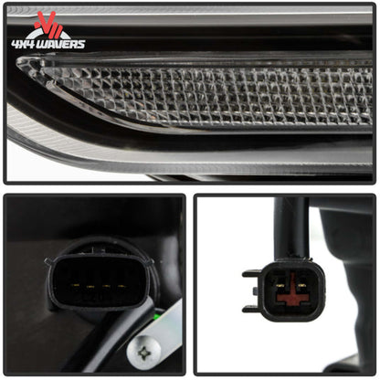 Spyder Auto black projector headlights for 2021-2023 Ford F-150 truck, featuring sleek design and advanced lighting technology.