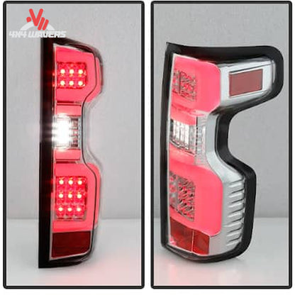 Bright chrome LED tail light assemblies pair for 2019 to 2021 Silverado SKU 5087287