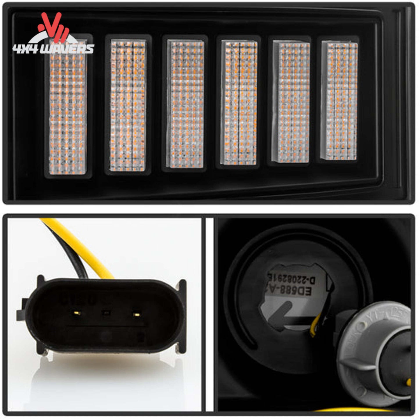 Spyder Auto Projector Headlights for 2021-2023 Ford F-150 with plug-and-play harness installed, showing clear lens and LED accents.