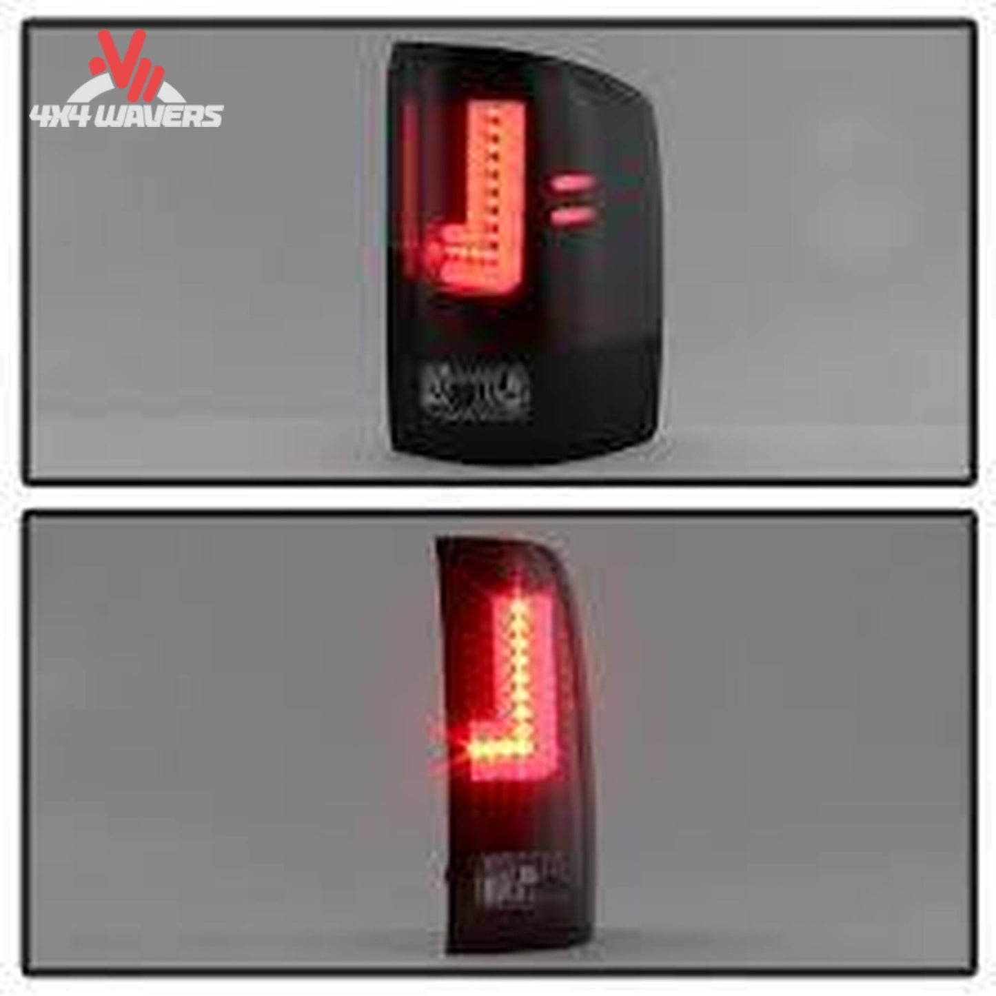 Spyder Auto smoked LED tail lights for 2016-2019 GMC Sierra, illuminated tail light design with sleek smoked finish.