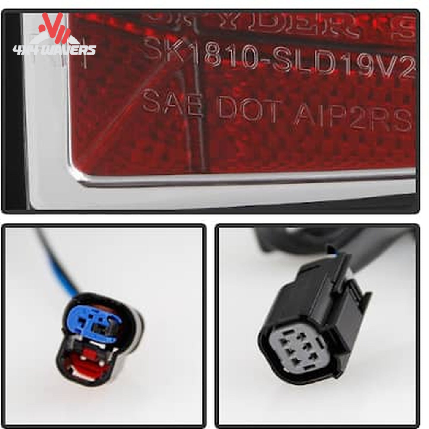 Spyder direct fit factory LED wiring connector back view SKU 5087287