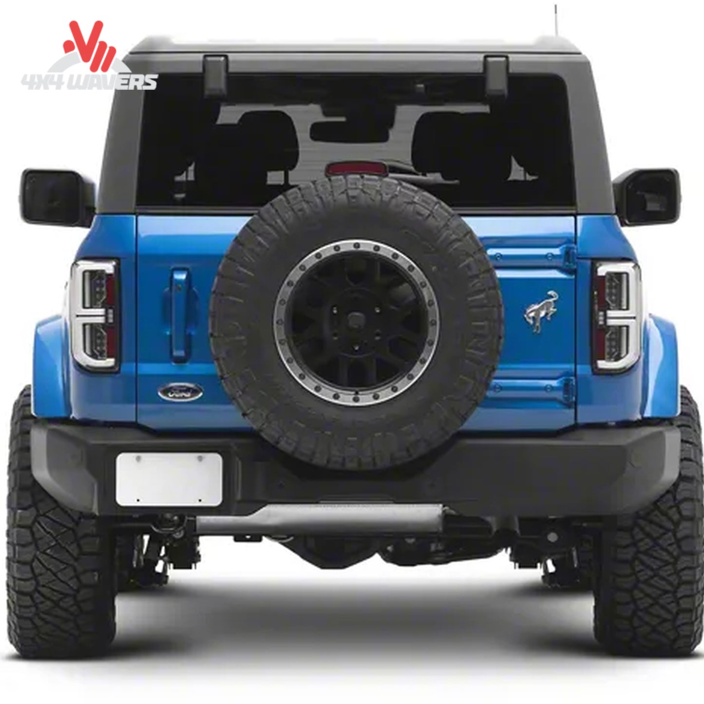 Rear view of a Ford Bronco equipped with Spyder LED tail lights showing modern LED light bar styling