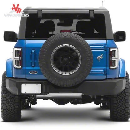 Rear view of a Ford Bronco equipped with Spyder LED tail lights showing modern LED light bar styling