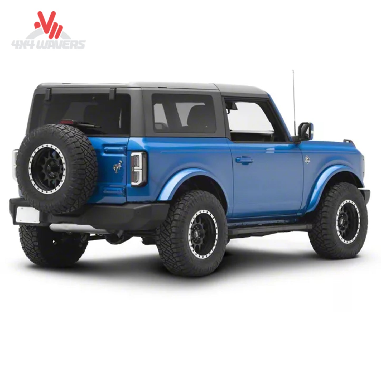 Rear view of a Ford Bronco equipped with Spyder LED tail lights showing modern LED light bar styling