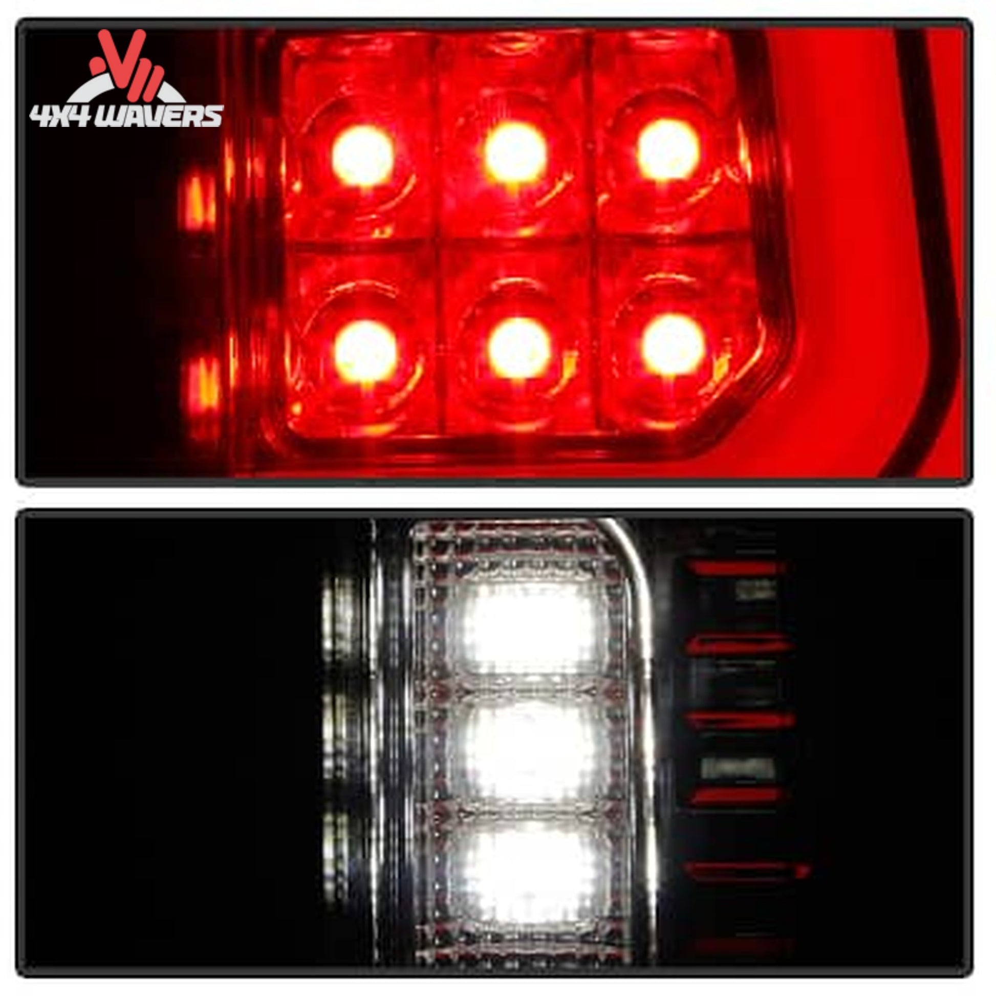 High output LED brake light illumination behind clear lens chrome housing SKU 5087287