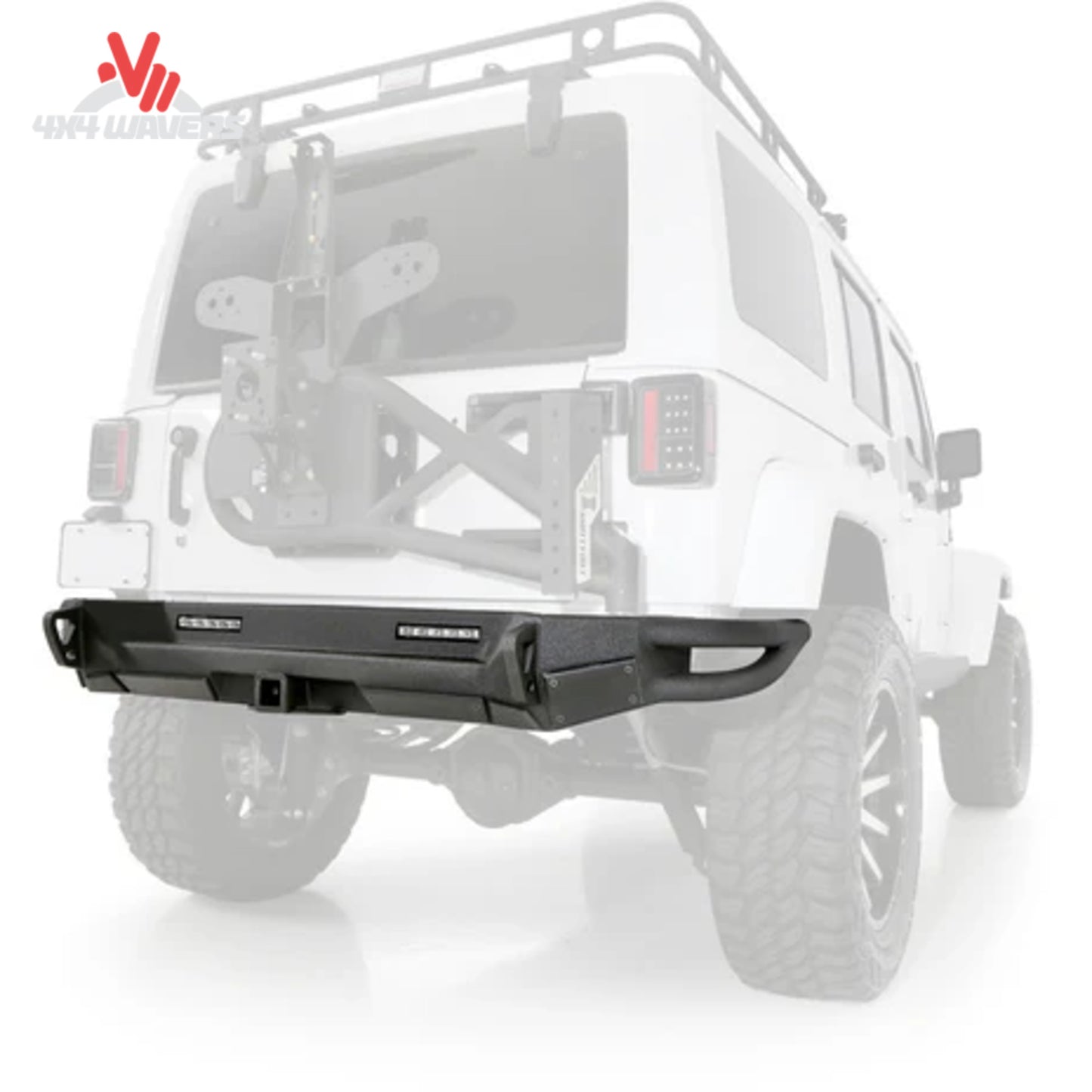 Smittybilt SRC Gen2 rear bumper installed on Jeep Wrangler Unlimited