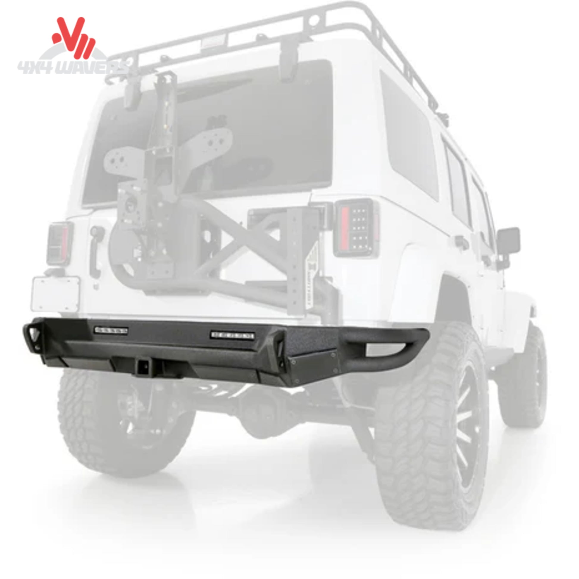 Smittybilt SRC Gen2 rear bumper installed on Jeep Wrangler Unlimited