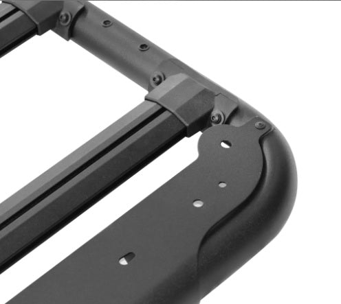 Side view of Go Rhino SRM500 55-inch flat platform roof rack for trucks, SUVs, and overland vehicles.