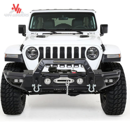 Jeep Wrangler JL equipped with modular Stryker bumper wings for increased corner protection