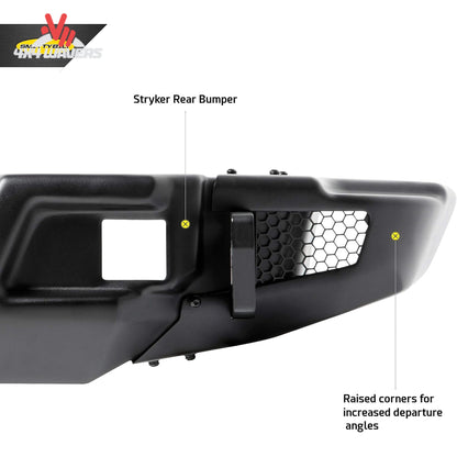 Where are the recovery points and cube light mounts on the Stryker bumper?