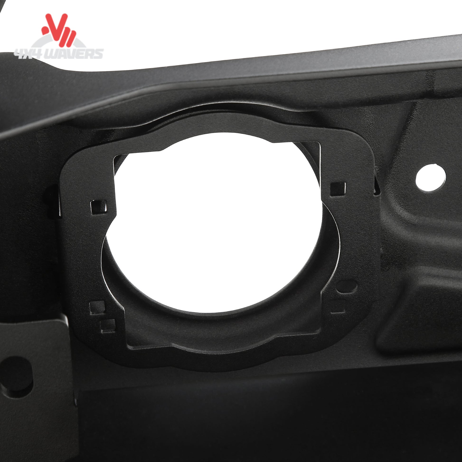 Integrated winch mount plate on Smittybilt Stryker front bumper