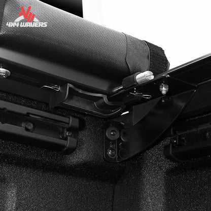 TruXedo Lo Pro cover rolled up and strapped at bulkhead for 100 percent bed access 598601