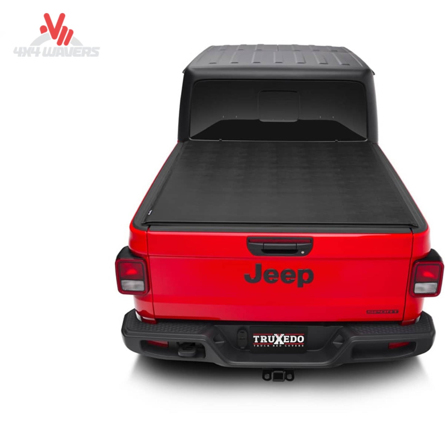 Hard roll-up aluminum slat tonneau cover installed on a Jeep Gladiator with secure cargo protection