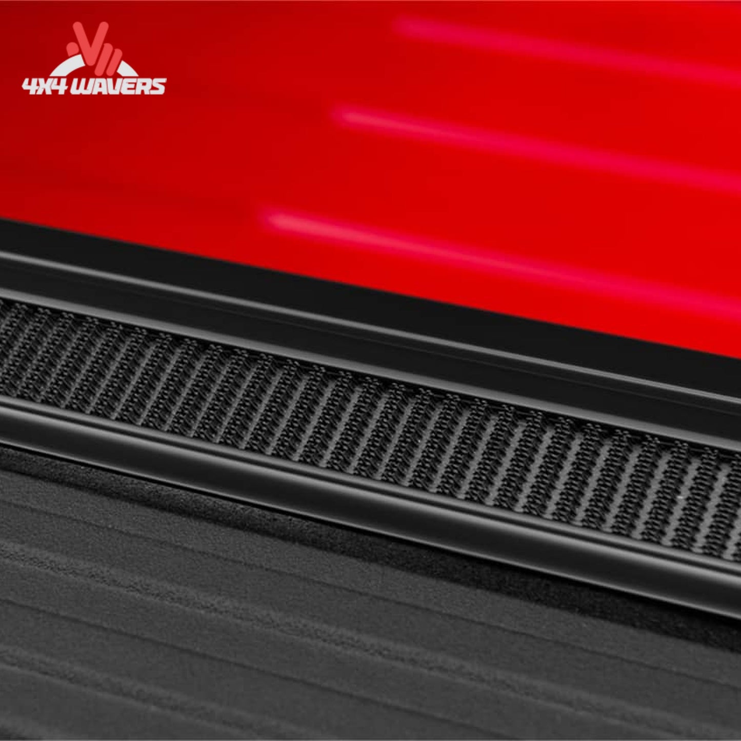 Close-up showing heavy-duty aluminum slats bonded beneath vinyl for added security