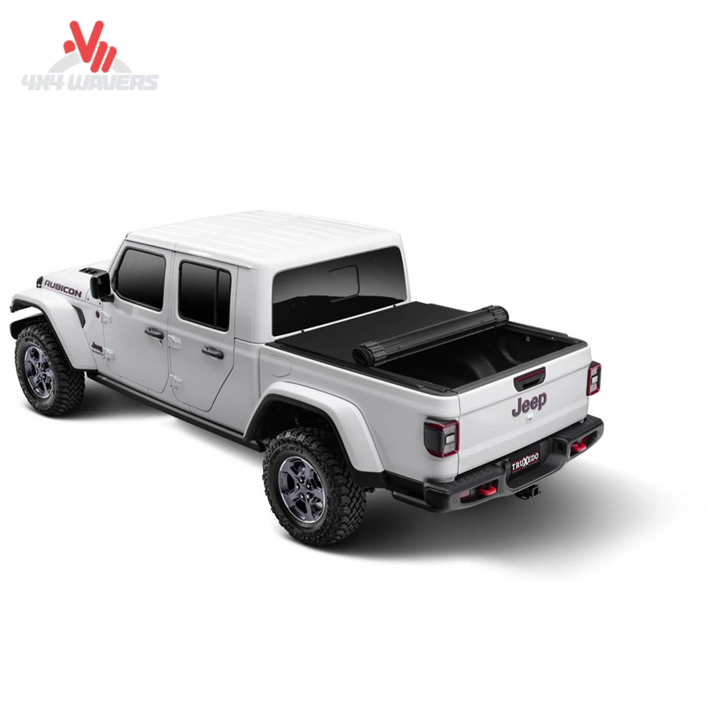 Premium matte-black hard roll-up truck bed cover installed on a Jeep Gladiator with enhanced cargo security