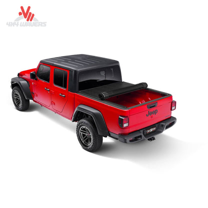 TruXedo Sentry rolled open for complete Jeep Gladiator bed access